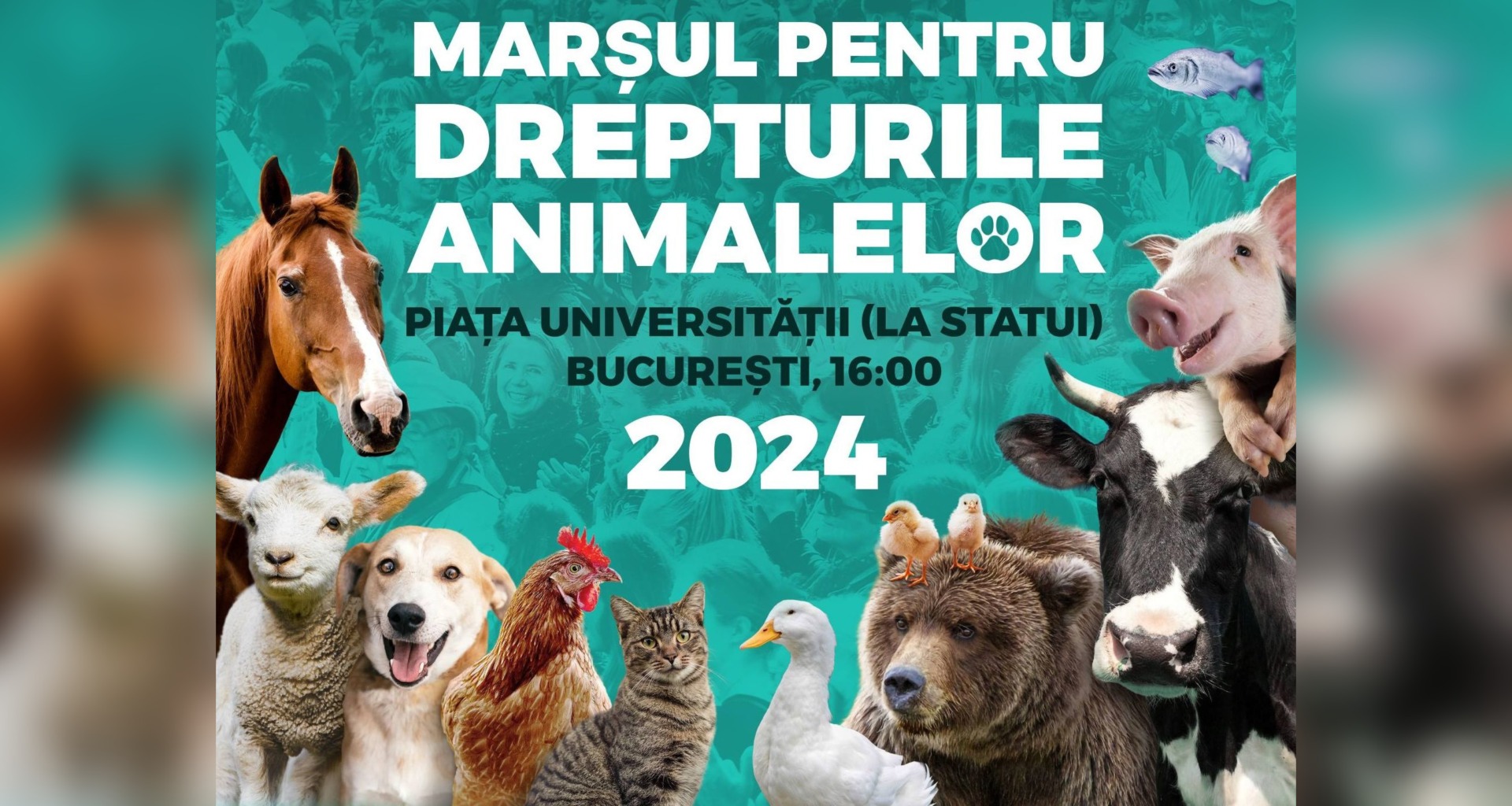 afisul marsului pentru drepturile animalelor 2024