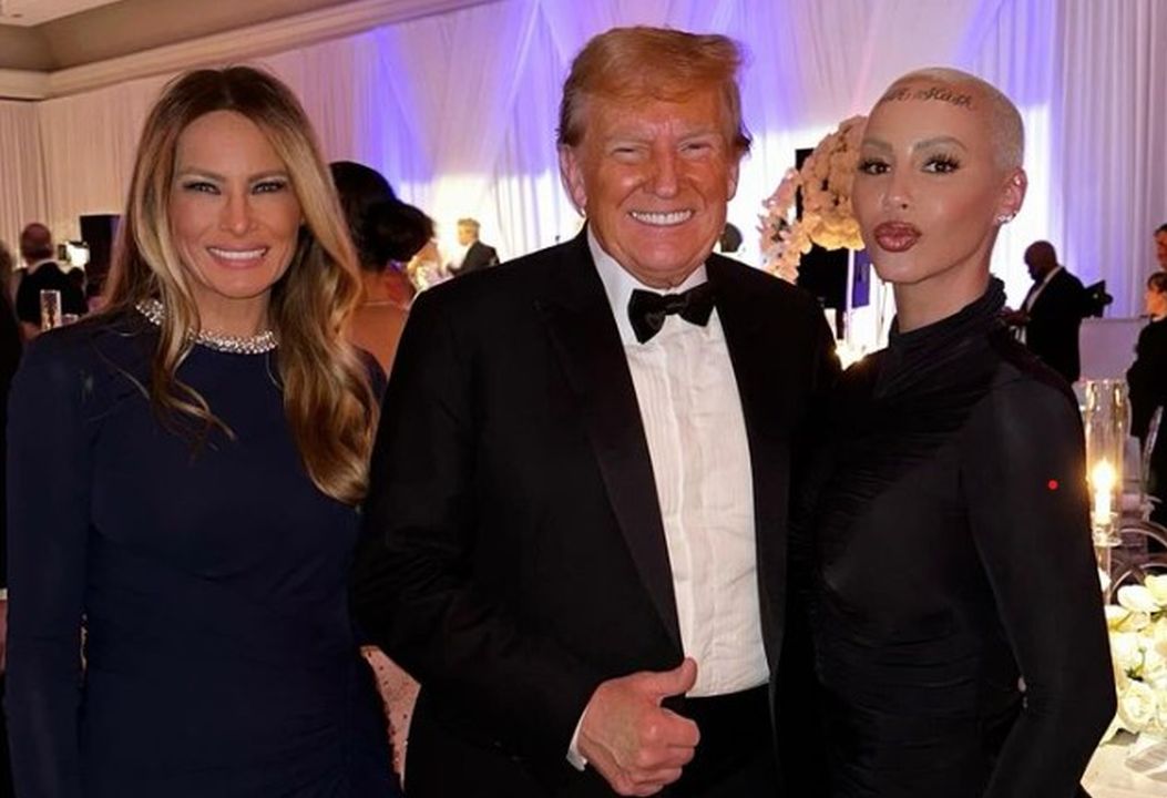 amber rose alaturi de donald trump si sotia lui