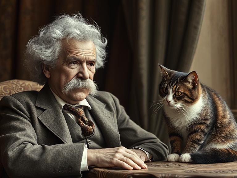 Mark Twain și o pisică