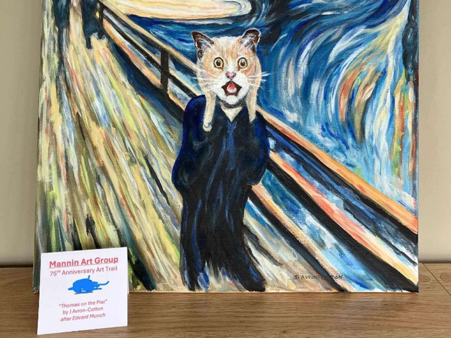 Pisică pictată. Reinterpretare a operei Țipătul de Munch