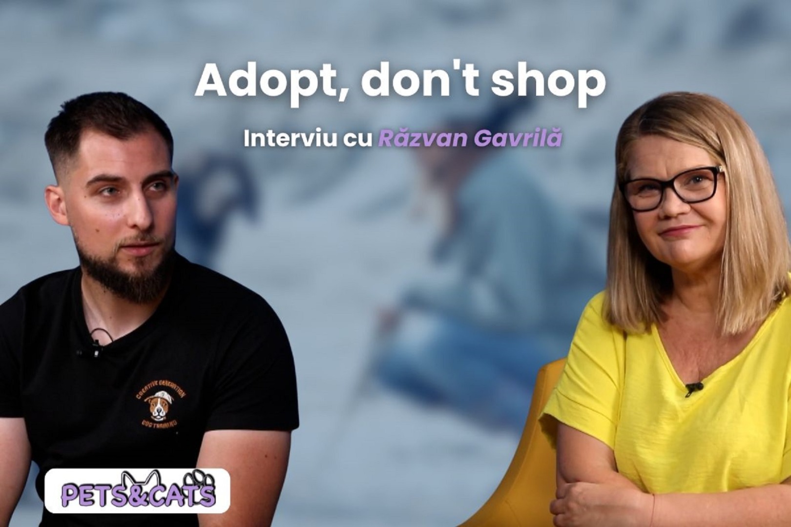 Instructorul canin Răzvan Gavrilă și jurnalista Ioana Cosma