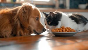 cainele si pisica la masa