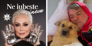 Colaj foto: Afiș pentru concertul Monicăi Anghel și fotografie cu Mariu de la Asociația Kola Kariola și câinele Costi