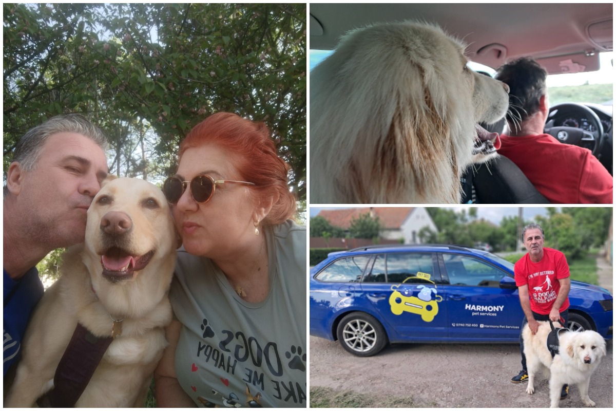 Colaj cu Claudia și Relu Țîrlea și un cățel