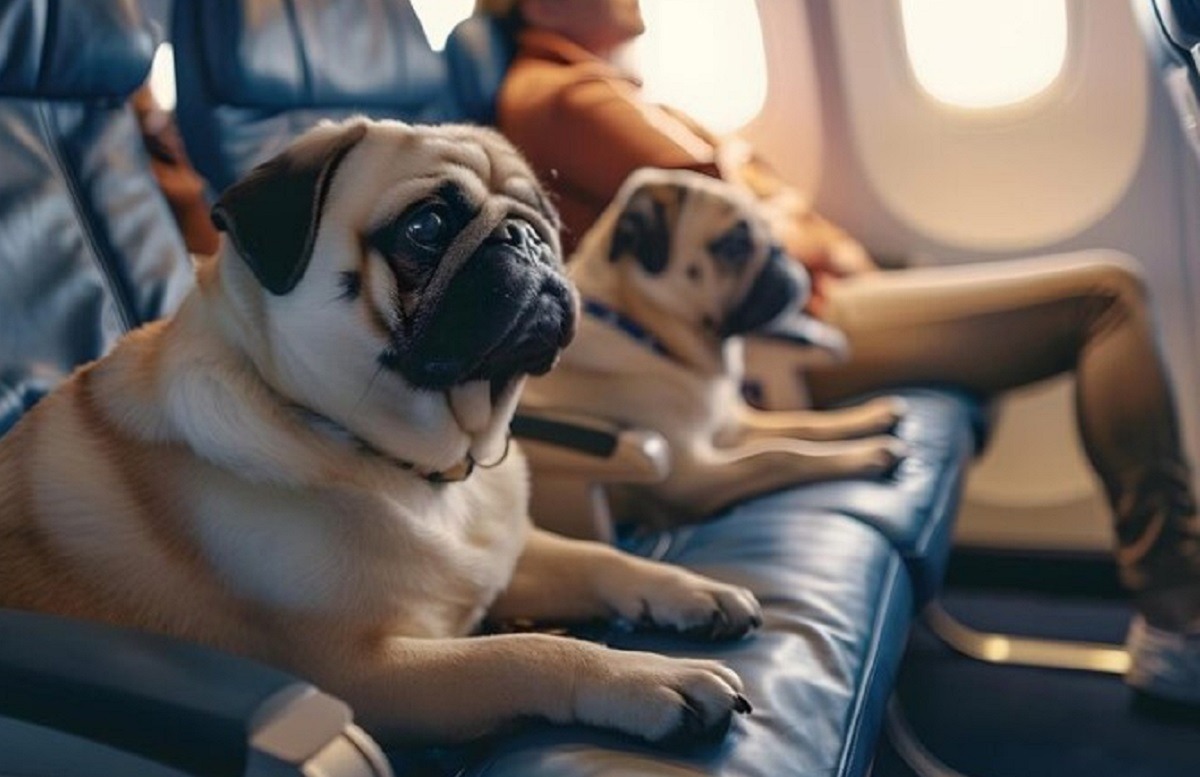 caini in avion