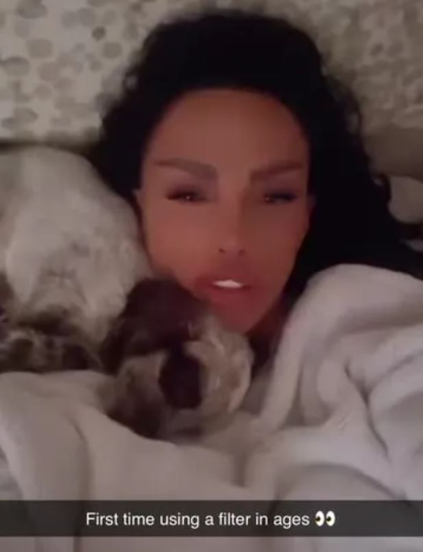 Katie Price alături de cățelul ei