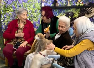 Femei senioare alături de un cățel