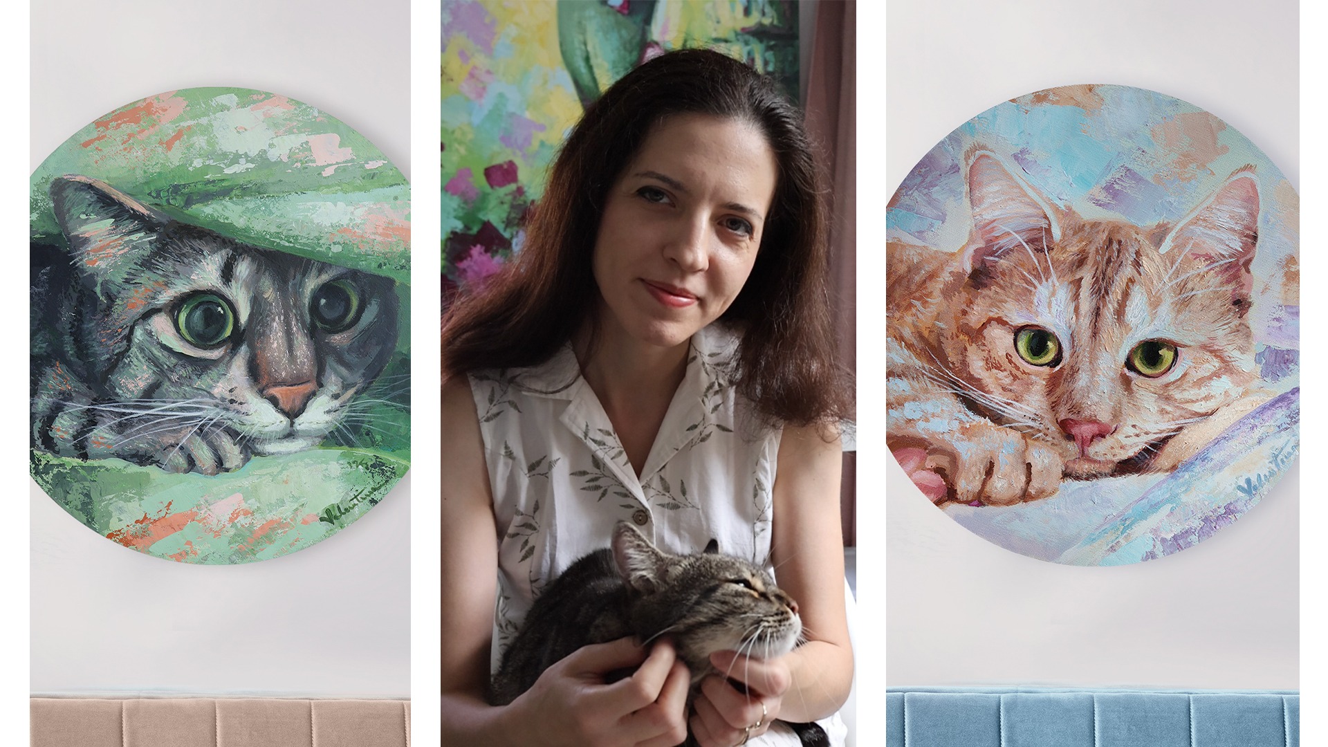 Valentina 2025 pisici cu ambele portrete