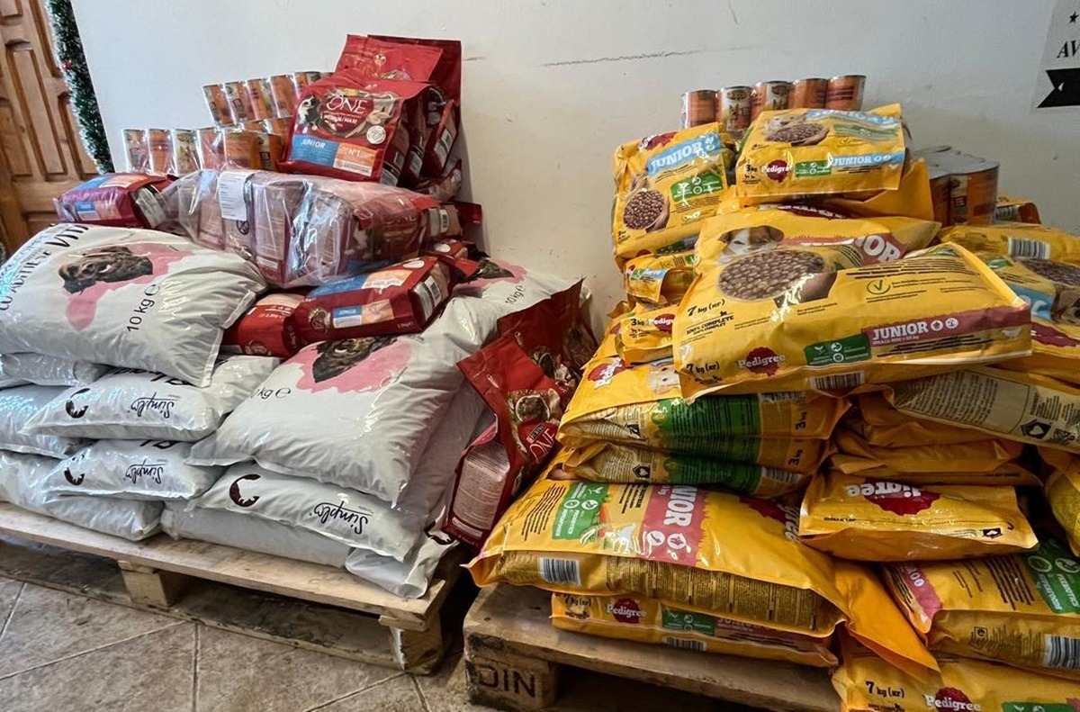 Saci cu hrană pentru câini