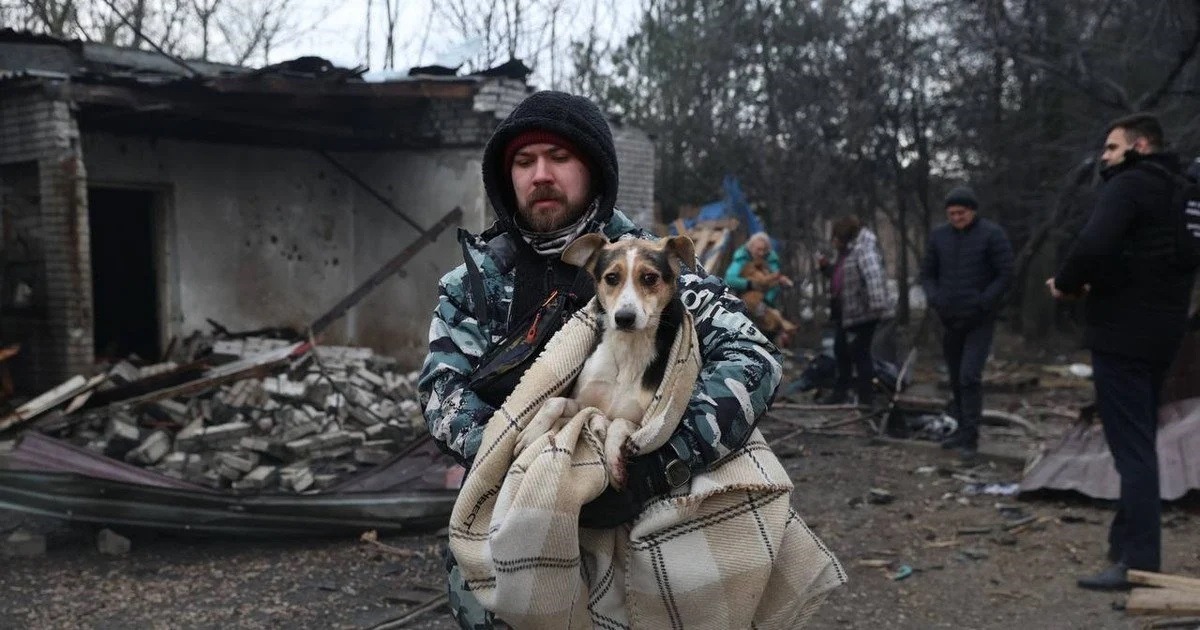 catel tinut in brate